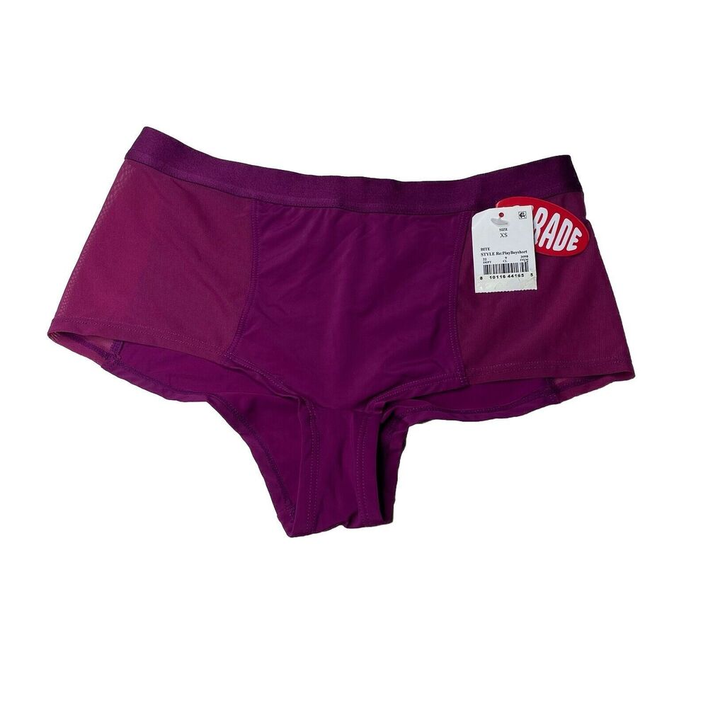 Parade Ultra Soft Mesh Detail Re:Play Boyshort Panty Panties XS New NWT Maroon